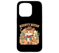 Cat Cowboy Meowdy Vintage Wild West Western Country Pun Case for iPhone 15 Pro