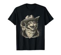 Cat Cowboy Vintage Western Country Cowgirl Funny Cat T-Shirt