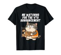 Cat Coworker Swagazon Associate Waiting for VTO Announcement Value Graphic T-Shirt