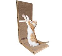 CAT CRACKING BOAB | Cat Scratch Cardboard L-Shape | Cat Scratch Post with Balls Cat Toy Built-in Cat Toys for Indoor Cats Small Pets Relaxing
