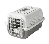 Cat Crate, Breathable Pet Carrier with Integrated Feeding Bowl Space and Handle, Spacious Pet Transport Box for Stress Free Journeys(Grey)