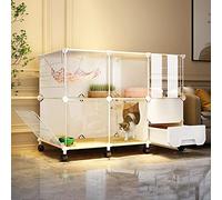 Cat Crate,Cat Cage,Cat Kennels For Indoor Cats,Cat Playpen For Indoor Cats 2 Tier Cat Cage Indoor Detachable Metal Wire Kitten Cage With Door And Casters Easy To Use,112*47*77cm (44*18.5*30