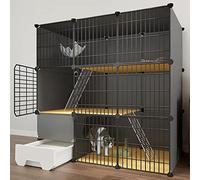 Cat Crate,Cat Enclosures Indoor,Diy Cat Playpen Catio Detachable Metal Wire Cat Playpen Crate Large Exercise Place Ideal For 1-2 Cat -Black,C7