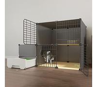 Cat Crate,Cat Enclosures Indoor,Diy Cat Playpen Catio Detachable Metal Wire Cat Playpen Crate Large Exercise Place Ideal For 1-2 Cat -Black,C3