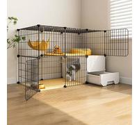Cat Crate for Indoor Cats - Spacious Cat Cage with Litter Box, Easy Access, Convenient to Clean, Ideal Exercise Space