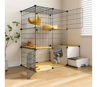 Cat Crate for Indoor Cats - Spacious Cat Cage with Litter Box, Easy Access, Convenient to Clean, Ideal Exercise Space