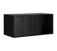 Cat Crate Furniture Black Oak 100 x 49 x 45 cm Engineered Wood | Hidden litter box compartment, containment, enclosed re,warm winter cool summer,sleek neutral finish
