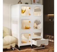 Cat Crate, Large Cat Cage Enclosure Indoor, Cat Playpen 2/3-Tiers, Cat Kennel, Easy 2-Door Top/Bottom Access, Exercise Place Ideal for Cat, Large Cage Kennel for 1-3 Cats