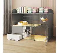 Cat Crates for Indoor Cats, Cat Cage Playpen, Sturdy & Safe, the Top Floor can Store Things, Easy to Assemble