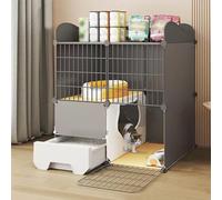 Cat Crates for Indoor Cats, Cat Cage Playpen, Sturdy & Safe, the Top Floor can Store Things, Easy to Assemble