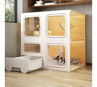 Cat Crates for Indoor Cats, Cat Cages Indoor Large with Litter Box, Pp Material Durable and Breathable Pet Cage for 1-2 Cats, Outdoor Catio Enclosure (Color : Yellow, Size : 71 * 36.5 * 71cm (Yel