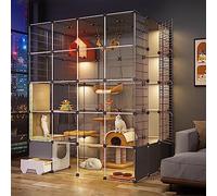 Cat Crates for Indoor Cats, Kitten Cage for Indoor Cats, Outdoor Cat Enclosure, Cat Cage with Litter Box, DIY Cat Cage, Water Proof, Easy to Install