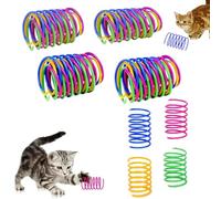 Cat Creative Spiral Springs Toys, Colorful Plastic Coil Interactive Pet Toy to Kill Time and Keep Fit, Sturdy Novelty Kitten Toys for Swatting,Biting,Hunting,Bouncing Training,Relieves Stress, 20Pcs