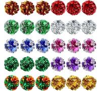 Cat Crinkle Toy Ball 20 Pcs 1.5 inch Mylar Cat Pounce Chase Toys Colorful Paper Ball Interactive Cat Toys for Training Activity for Cats, Multicolor