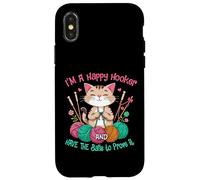 Cat crochet funny im a happy hooker and have the balls women Case for iPhone X/XS