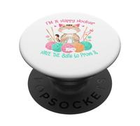 Cat crochet funny im a happy hooker and have the balls women PopSockets Adhesive PopGrip