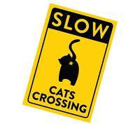 Cat Crossing Road Sign Rustproof Cat Crossing Slow Down Sign