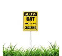 Cat Crossing Sign With Stakes 12 x 16 inch