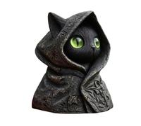 Cat Crystals Decors Statue, Mini Kitten Figures, Mysterious Hooded Cats Figurine, Resin-Proof Ornament Figure for Bedroom, Bathroom, Kitchen, Bedside Table, TV Cabinet, Bookshelf, Living Room