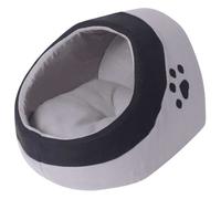 Cat Cubby Grey/Black Polyester Fleece L 29x32x27cm Thick Cushion Washable cozy.