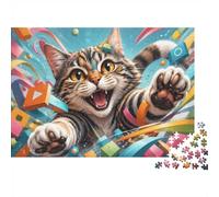 Cat Cube Ribbon 1000pcs Mini Puzzle For Family Challenging
