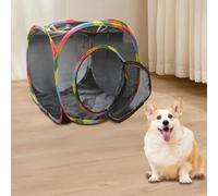 Cat Cube Tent, Rolling Mesh Cube for Cats, Modern Geometric Breathable Pet Play Cubic Outdoor, Folding Pop Open Animal Playpen, Ventilated Pet Playhouse for Puppy Kitten Bunny (Black, One Size)
