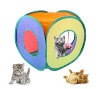 Cat Cubes For Indoor Cats, Foldable Pop-Ups Cat Cubes Tent, Pet Tunnel Square, Kitten Play Cube, For Kitten Puppy Small Animal Playing Training, Rainbow