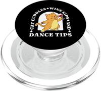 Cat Cuddles Wine Sips Dance Tips Teacher Dancer Dancing Lady PopSockets PopGrip for MagSafe