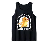 Cat Cuddles Wine Sips Dance Tips Teacher Dancer Dancing Lady Tank Top