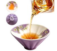 Cat Cup | Ceramic Floral Decorative Brewing Drinking Bowl | Tea Brewing Cup | for Steeping Drinking Beverage Home Kitchen Table Desk School Garden Friends Family