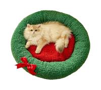 Cat Cushion - Christmas Dog Kitten Cushion, Comfortable Round Pet Sleeping Mat for Indoor and Outdoor Pets Christmas Cat Cushion - Soft Round Pet Cushion, Comfortable Sleeping Mat for Cats, Dogs