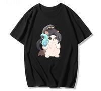 Cat Cute Sage Valorant Tshirt Game Arrival Tees Harajuku Casual Man's Gift Idea Short Sleeve Black