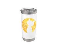 Cat Cute Silhouette Moon Yellow Full Spooky Funny Stainless Steel Insulated Tumbler