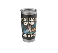 Cat Dad Camp Fish Legend Funny Camping Scene Stainless Steel Insulated Tumbler