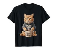 Cat Dad Coffee Mode Tee Value Graphic T-Shirt, Men, Black, L