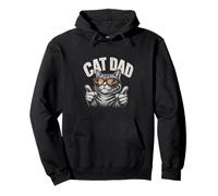 CAT DAD Cool Cat with Sunglasses & Sunset Vibes Pullover Hoodie