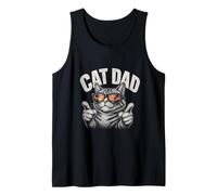 CAT DAD Cool Cat with Sunglasses & Sunset Vibes Tank Top