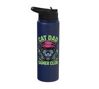 Cat Dad Gamer Club Stainless Steel Insulated Water Bottle