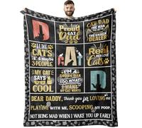Cat Dad Gifts, Cat Dad Gifts for Men Birthday, Kitty Lover Father Birthday Gifts, Best Kitty Father Ever Gift Throw Blanket 50"X 60"