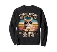 Cat Dad Life Chose Me Funny Retro Tabby Sweatshirt