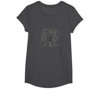 Cat Dad & Life: Feline Lover's Proud Declaration T-Shirt, Girls, Dark Heather Grey, Small