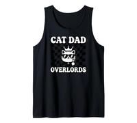 Cat Dad Overlords Funny Feline Master Retro Checkered Tank Top