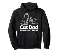 Cat Dad Powered By Purrs Funny Cat Father Pullover Hoodie