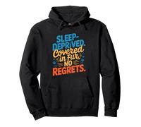 Cat Dad Sleep Deprived Covered Fur No Regrets Lover Men Pullover Hoodie