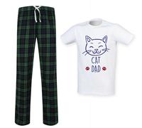 Cat Dad Tartan Pyjama Set 60 SECOND MAKEOVER Green XXL
