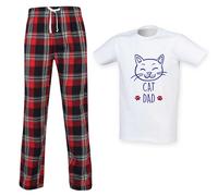 Cat Dad Tartan Pyjama Set 60 SECOND MAKEOVER Red XXL