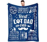 Cat Dad Throw Blanket 60" x 50", Cat Dad Gifts for Men, Fathers Day/Birthday Gift for Cats Lover/Daddy/Dads, Best Cats Lovers Gift for Men for Father’s Day