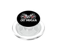Cat Dadcula Kitty Dracula Vampire Cat Dad Halloween Costume PopSockets PopGrip for MagSafe