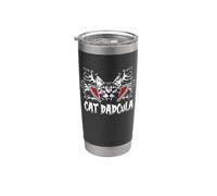 Cat Dadcula Kitty Dracula Vampire Cat Dad Halloween Costume Stainless Steel Insulated Tumbler
