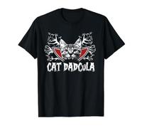 Cat Dadcula Kitty Dracula Vampire Cat Dad Halloween Costume Value Graphic T-Shirt, Men, Black, L